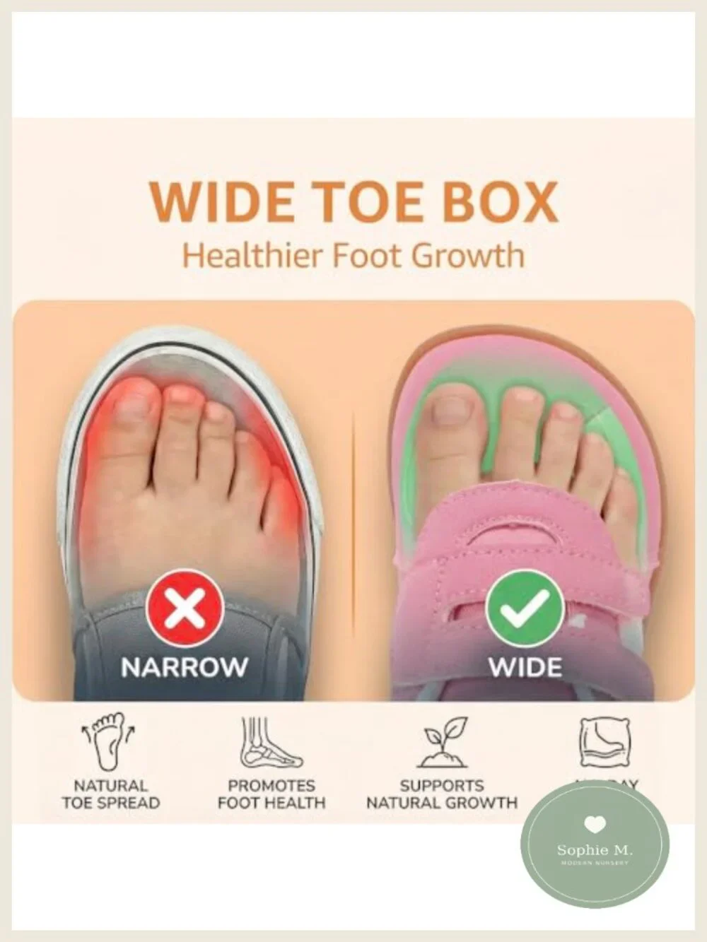 Toddler Barefoot Shoes Boys Girls Sneakers Wide Toe Box Non Slip Hook-and-Loop